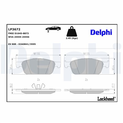 DELPHI LP3672 EAN: 5012759562079.