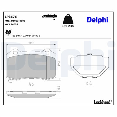 DELPHI LP3676 EAN: 5012759571729.