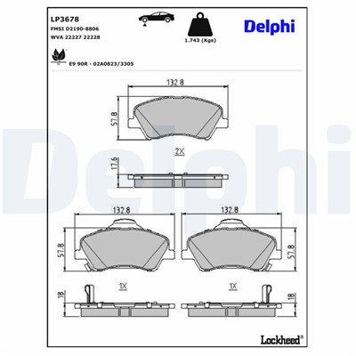 DELPHI LP3678 EAN: 5012759571743.