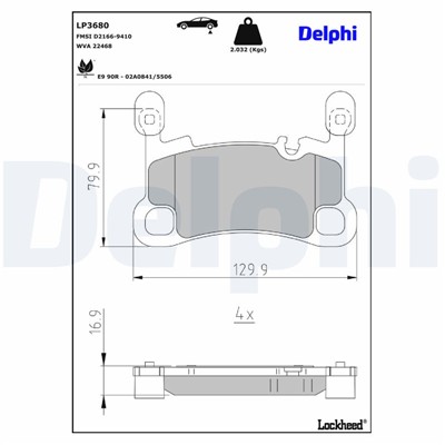 DELPHI LP3680 EAN: 5012759571767.