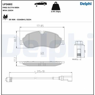 DELPHI LP3682 EAN: 5012759571781.