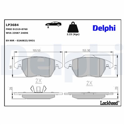 DELPHI LP3684 EAN: 5012759571804.
