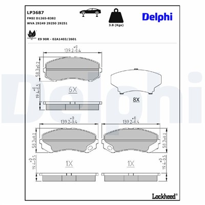 DELPHI LP3687 EAN: 5012759571835.