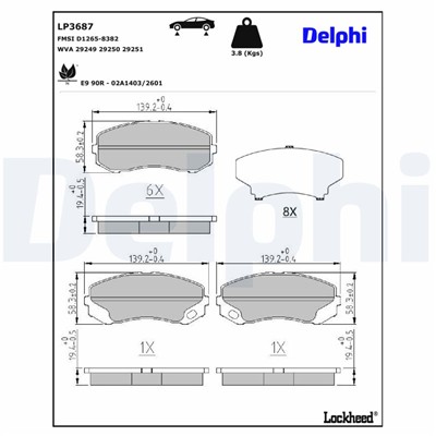DELPHI LP3687 EAN: 5012759571835.