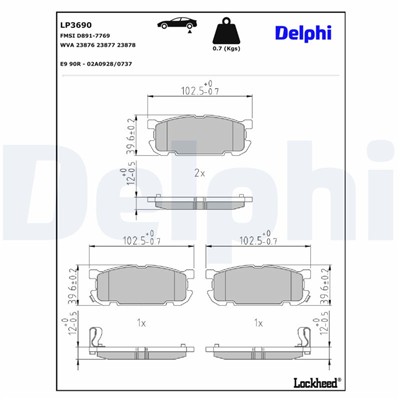 DELPHI LP3690 EAN: 5012759571866.