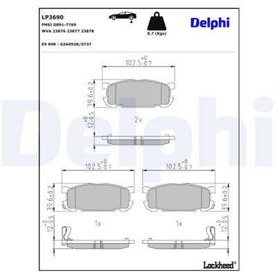 DELPHI LP3690 EAN: 5012759571866.