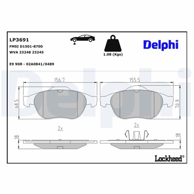 DELPHI LP3691 EAN: 5012759571873.