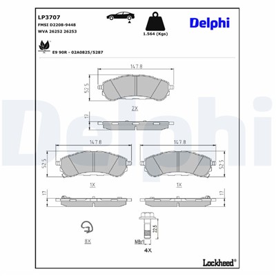 DELPHI LP3707 EAN: 5012759819838.