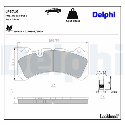 DELPHI LP3710 EAN: 5012759892961.