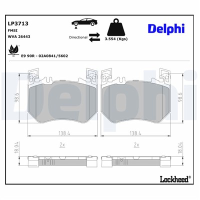 DELPHI LP3713 EAN: 5012759893005.