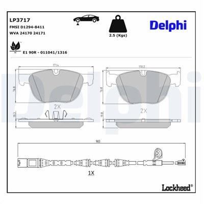 DELPHI LP3717 EAN: 5012759572023.