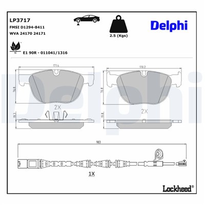 DELPHI LP3717 EAN: 5012759572023.