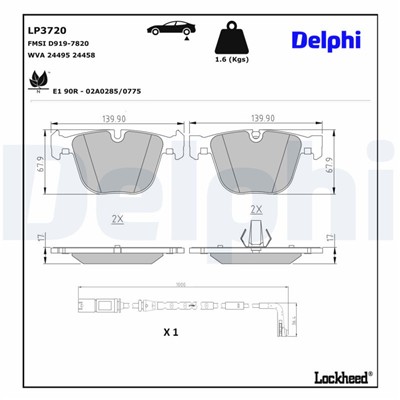 DELPHI LP3720 EAN: 5012759572054.