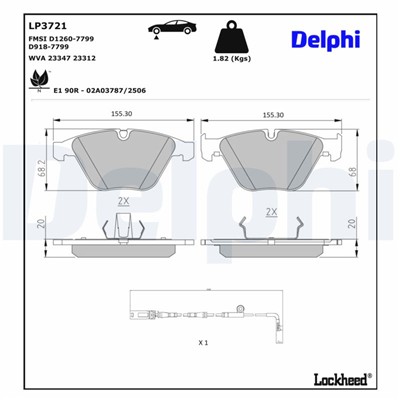 DELPHI LP3721 EAN: 5012759572061.