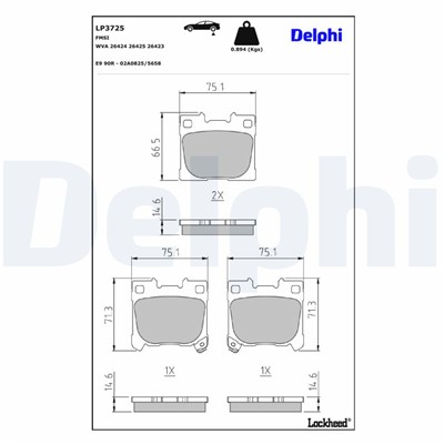 DELPHI LP3725 EAN: 5012759571965.