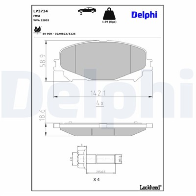DELPHI LP3734 EAN: 5012759578384.