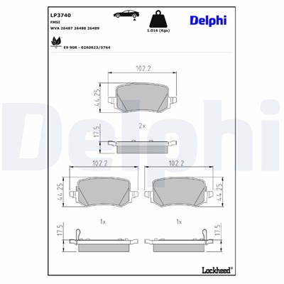 DELPHI LP3740 EAN: 5012759579237.