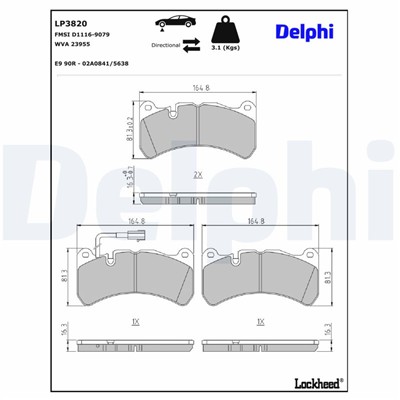 DELPHI LP3820 EAN: 5012759580691.