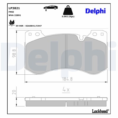 DELPHI LP3821 EAN: 5012759580707.