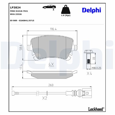 DELPHI LP3824 EAN: 5012759582244.