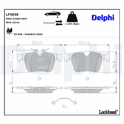 DELPHI LP3838 EAN: 5012759583296.