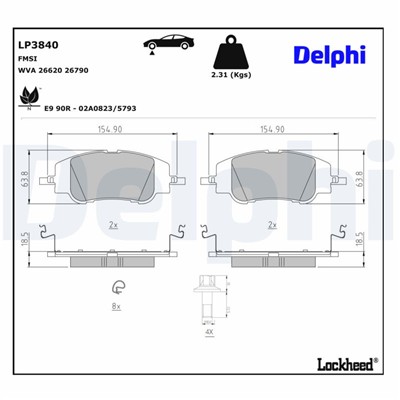 DELPHI LP3840 EAN: 5012759583319.
