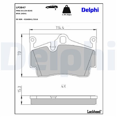 DELPHI LP3847 EAN: 5012759654972.