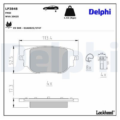 DELPHI LP3848 EAN: 5012759595589.