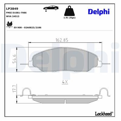 DELPHI LP3849 EAN: 5012759596937.