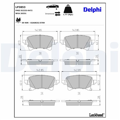 DELPHI LP3853 EAN: 5012759657249.