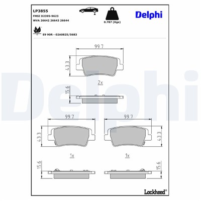 DELPHI LP3855 EAN: 5012759657348.