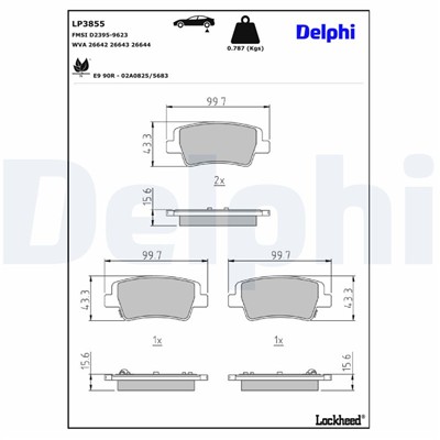 DELPHI LP3855 EAN: 5012759657348.
