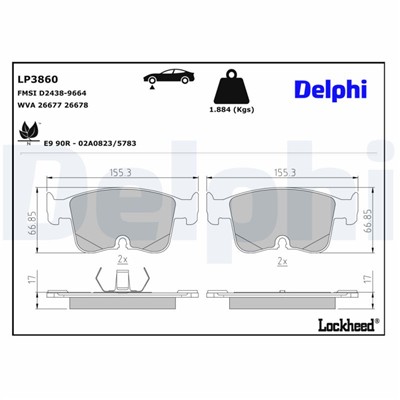 DELPHI LP3860 EAN: 5012759657447.