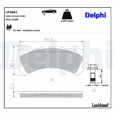 DELPHI LP3861 EAN: 5012759657676.