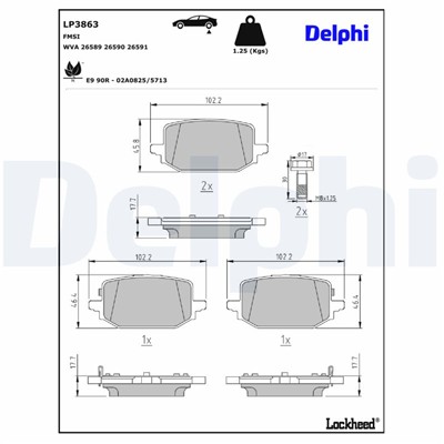 DELPHI LP3863 EAN: 5012759657799.