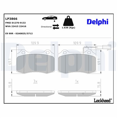 DELPHI LP3866 EAN: 5012759656624.