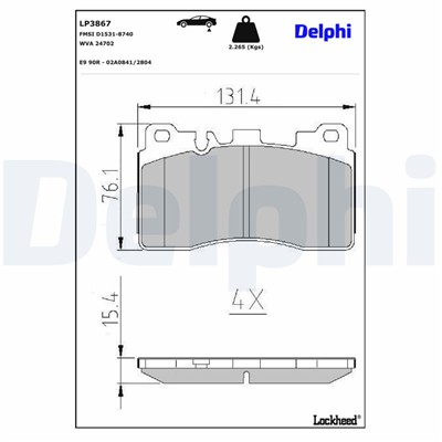 DELPHI LP3867 EAN: 5012759656631.