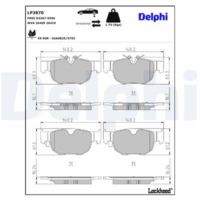 DELPHI LP3870 EAN: 5012759615591.