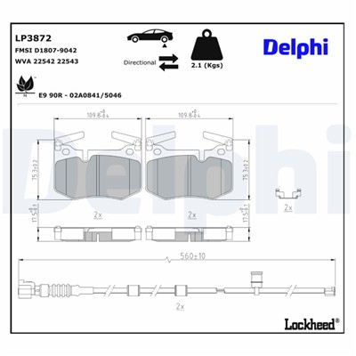 DELPHI LP3872 EAN: 5012759615423.