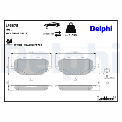 DELPHI LP3875 EAN: 5012759641200.