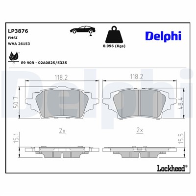 DELPHI LP3876 EAN: 5012759652954.