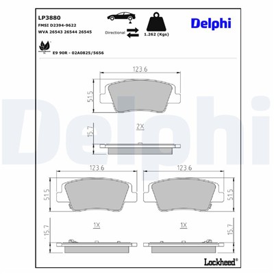 DELPHI LP3880 EAN: 5012759652992.