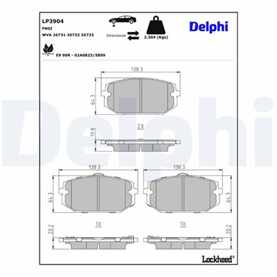 DELPHI LP3904 EAN: 5012759727263.