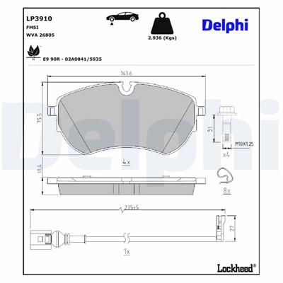 DELPHI LP3910 EAN: 5012759600306.