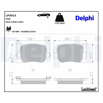 DELPHI LP3913 EAN: 5012759602515.