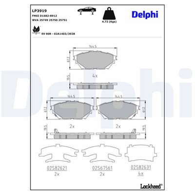 DELPHI LP3919 EAN: 5012759602676.