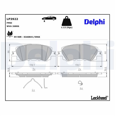DELPHI LP3922 EAN: 5012759602706.