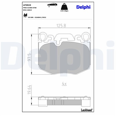 DELPHI LP3923 EAN: 5012759602713.