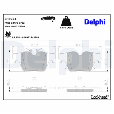 DELPHI LP3924 EAN: 5012759611081.