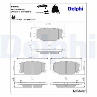 DELPHI LP3931 EAN: 5012759611142.